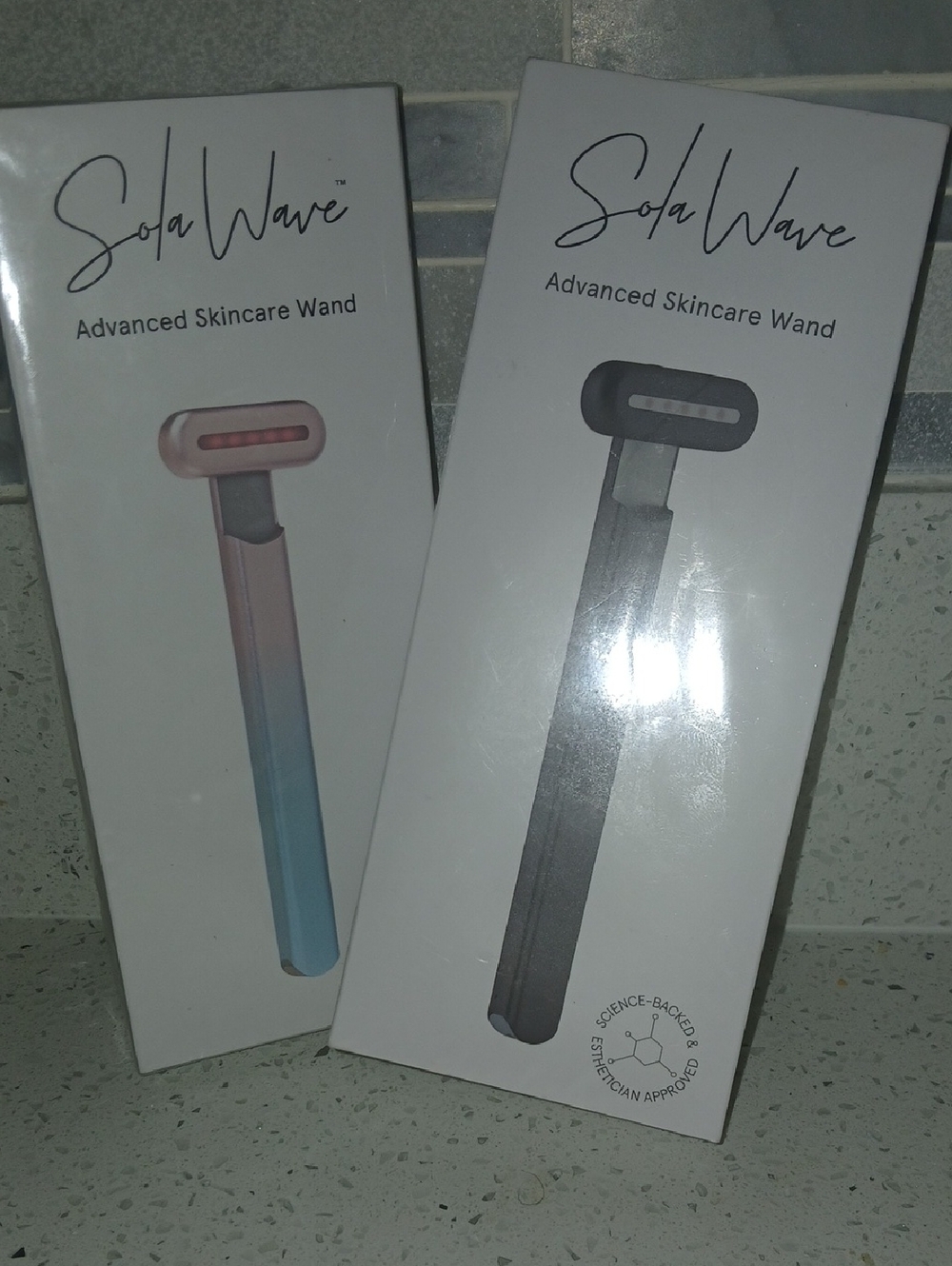 2-Pack SolaWave Advanced Skincare Wand - Pink/Blue and Gray + Black
